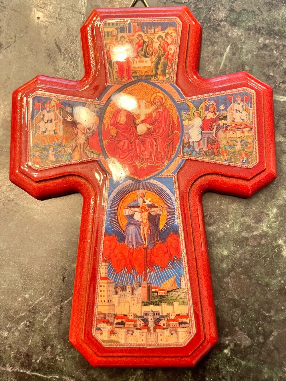 talian Croce della Trinità Holy Trinity Wall Cross Religious Plaque Made Italy